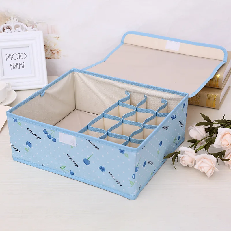 Underwear Storage Box Batch Distribution Fabric Underwear Sorting Box Oxford Cloth Socks Underwear Storage Box 2-In-1