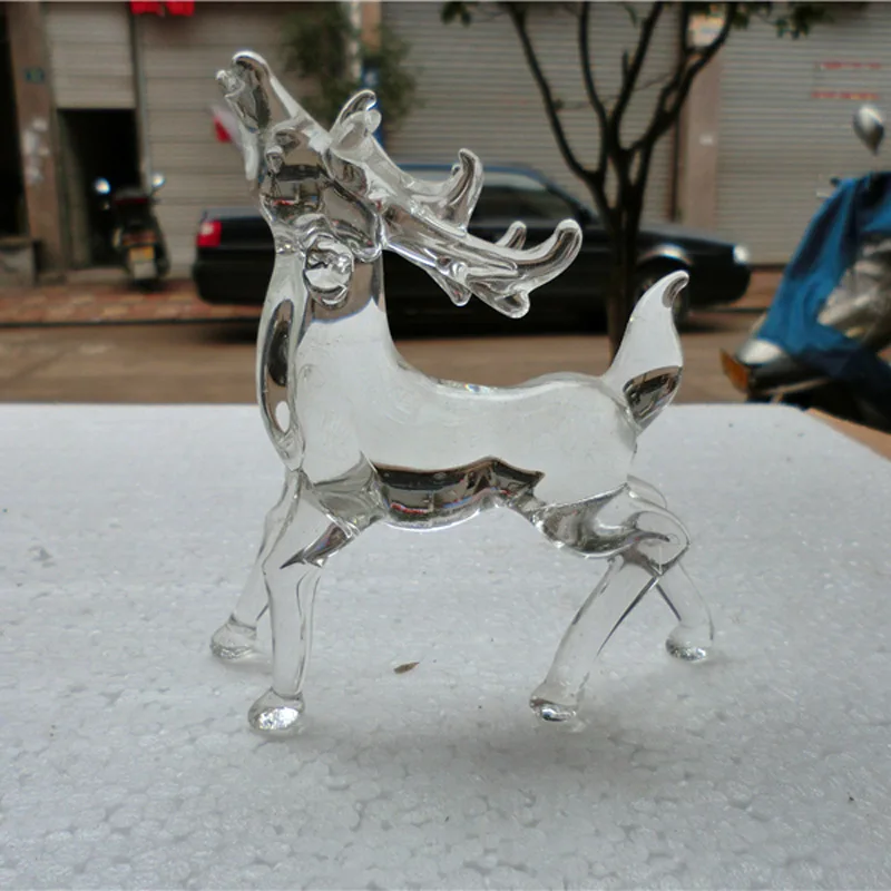 Прозрачная стеклянная фигурка животных хрустальные скульптуры олень Орел тигр украшение