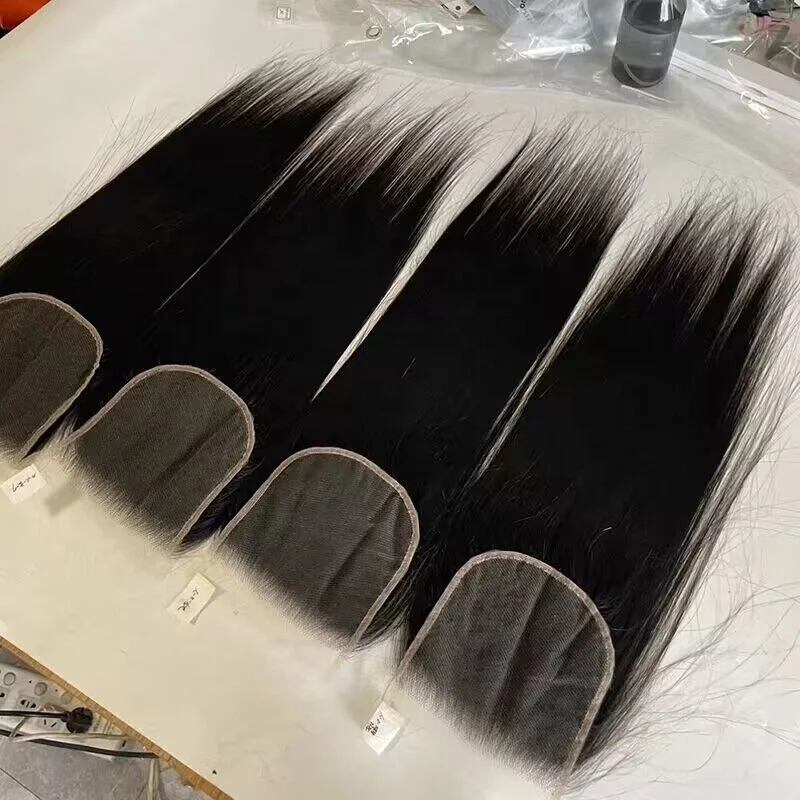 transparent lace closure real indian remy hair pieces soft lace 4x4 5x5 13x4 13x6 swiss lace frontals straight custom hair color