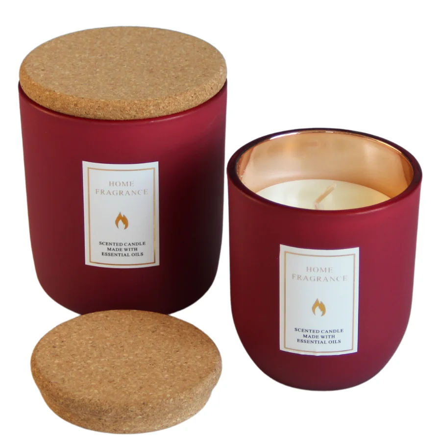 New Design Wholesale Wedding Long Last Frosted Matte Glass Jar Gift Set Soya Wax Private Label Luxury Candles Scented Custom