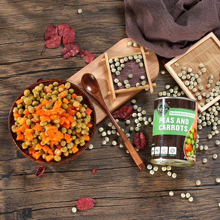 Canned Green Peas and Carrots Mixed Vegetables 400g Canned Food Natural Vegetables Steamed 0.4 Kg Salty Water Easy Open Lid Can