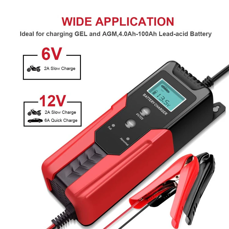 12 В/6 в 4A/2A интеллектуальное автоматическое автомобильное зарядное устройство напряжение перезаряжаемая батарея зарядное устройство //