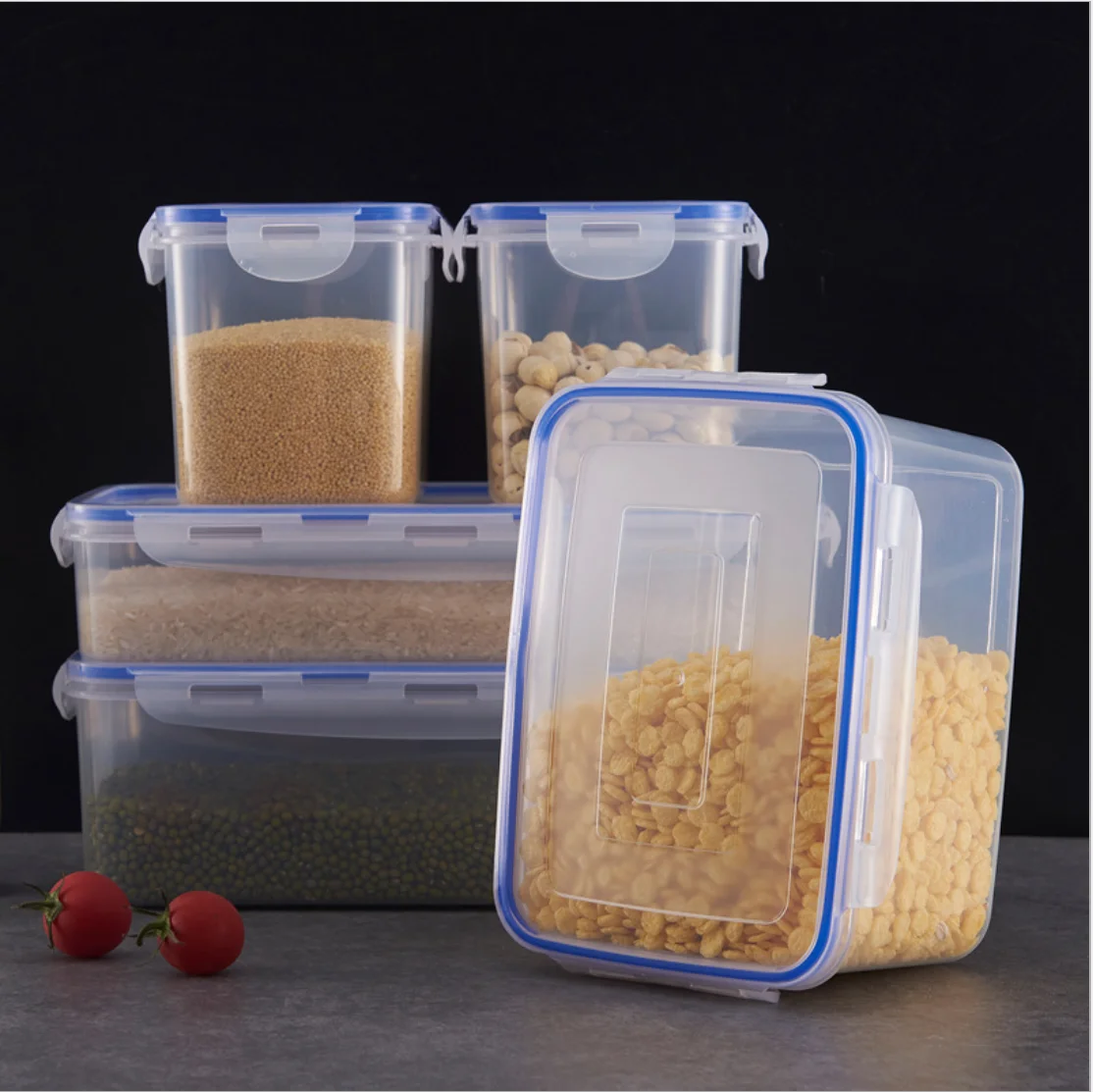 Fullstar plastic Food Storage Box with Lids and Airtight Leak Proof Easy Snap Lock and BPA Free Clear Plastic Container Set