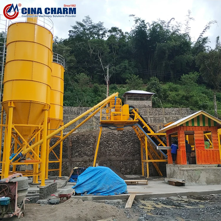 China changli hzs75 portable cement mixing plant cost of concrete batching plant