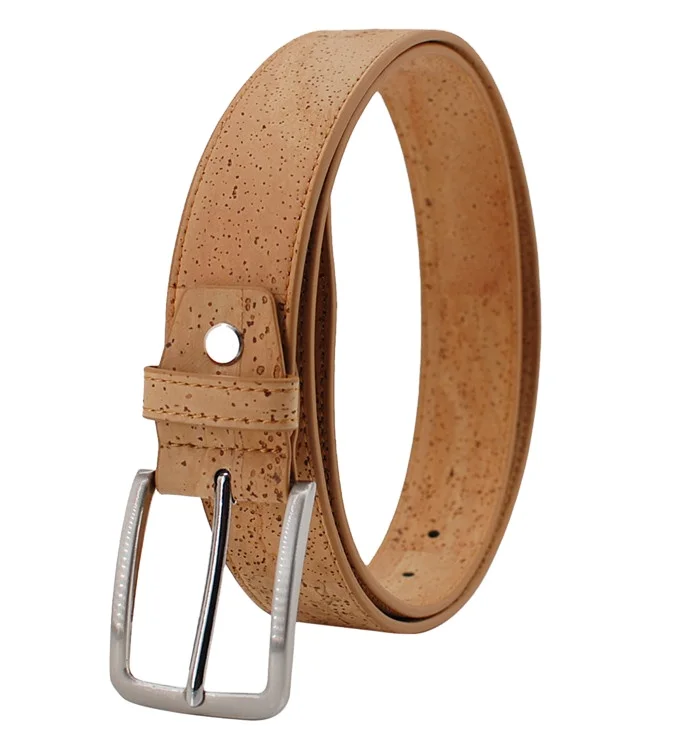  Wholesale Hot Selling Oak Bark Belt Made of Natural Cork Vegan Fabric Leather Leisure Fashion for