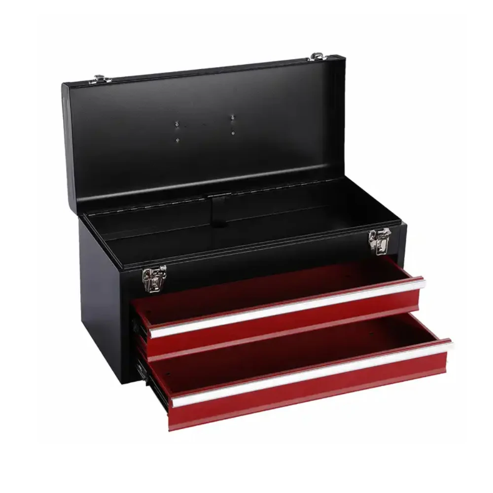 Workshop Heavy Duty Household DIY Hand Tools Box Set Metal Toolbox with Tray Portable Tool Cabinet  for Storage Tools