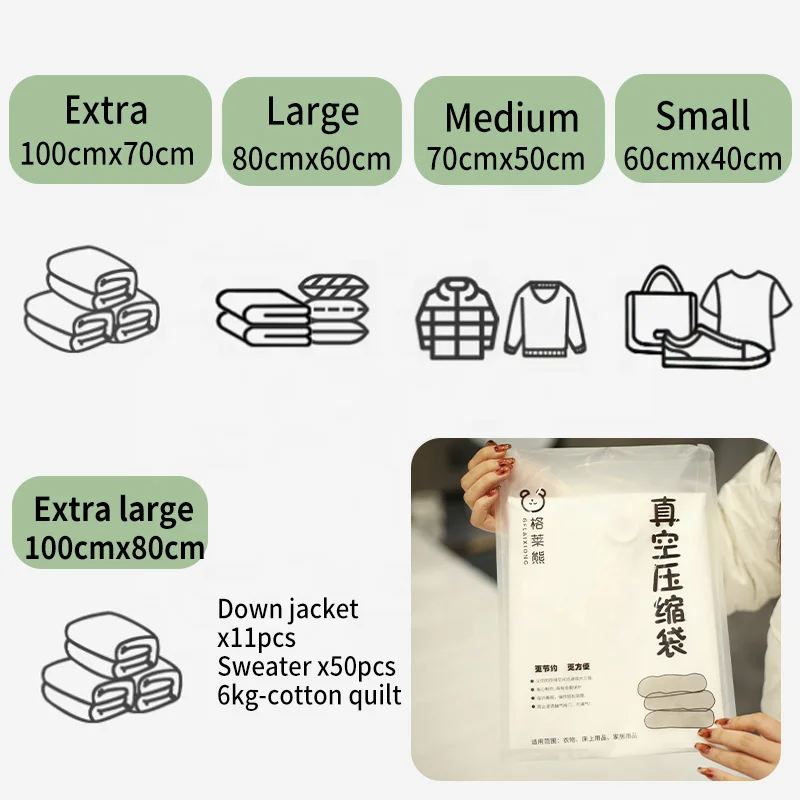 Многоразовый большой наматрасник дорожный Вакуумный Герметичный мешок для хранения одежды герметичный компрессионный одеяла