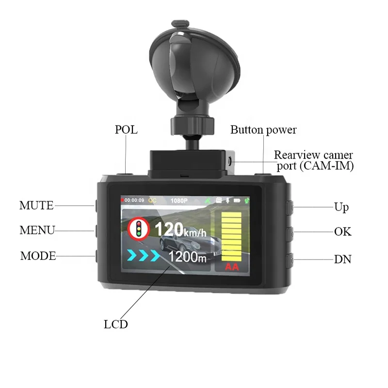Customizable 1920*1080P fixed mobile speed test English Russian voice broadcast Car Dvr Camera drive recorder