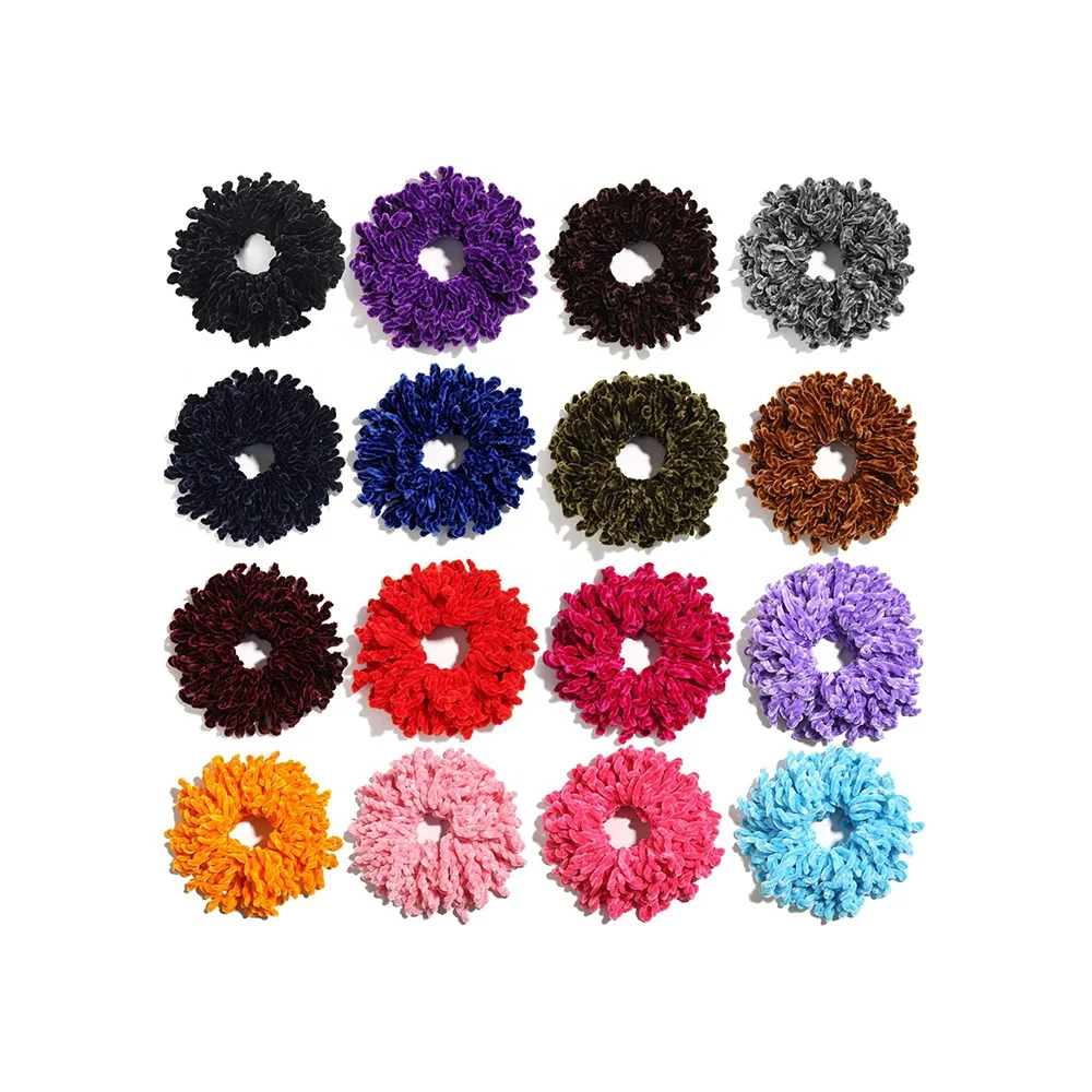 Jumbo fur extra large winter fluffy plush velvet scrunchie muslim oversized  hair tie huge volumizer hijab volumising scrunchies