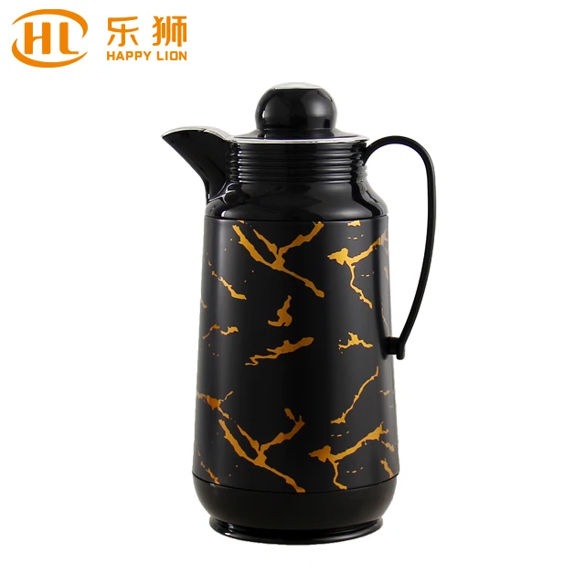 Thermos 2021 Vacuum Flask Bullet Thermo Marble Mug 1000ml Metal Body With Double Wall Glass Refill Keep Food Jar Hot & Cold