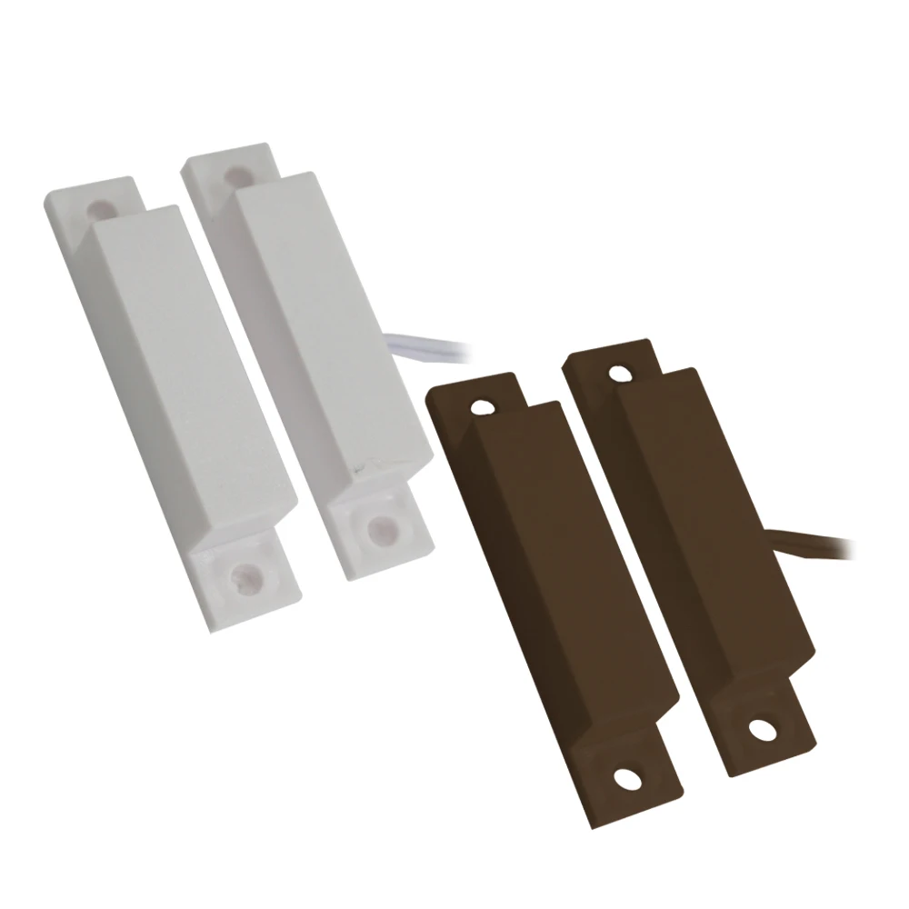 White/Brown color Wired NC surface mounted Magnetic Alarm Window Door Contact Sensor Detector Reed Switch