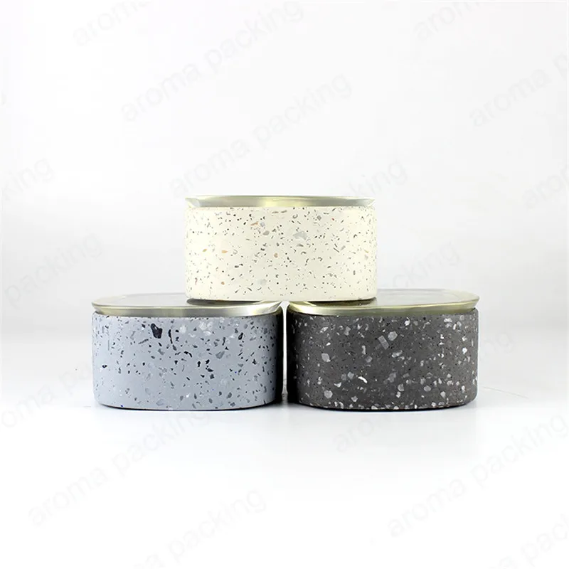 Unique Shape Waterstone Jar Concrete Container With Resin Lid