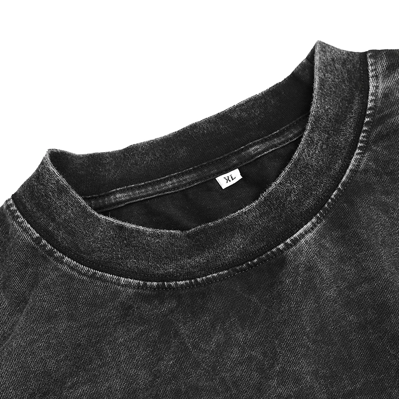 High quality streetwear casual retro acid wash tshirt men cotton blank clothes custom logo oversized vintage t shirt