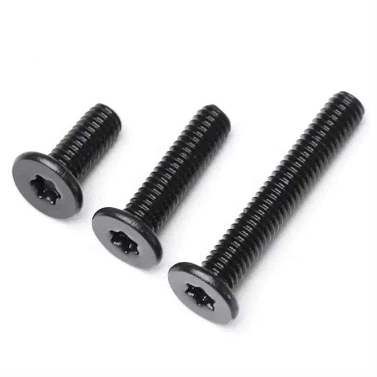 M2 M3 M4 M5 M6 M8 304ss with black torxs flat head screw with ultra thin head