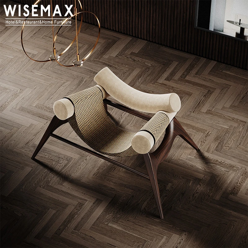 WISEMAX мебель современный гостиничный лобби стиль отдыха кафе Акцент стул из массива дерева кожаный диван для дома гостиная
