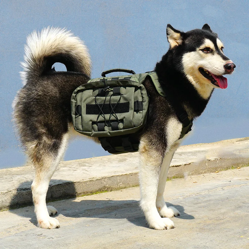 Molle System Tactical Dog Harness Vest Safety Easy Control K9 Dog Backpack Training Harnesses for Large Medium Sized