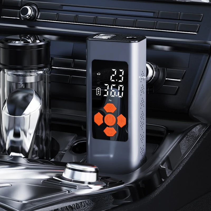 Car tire pump with digital pressure gauge cordless tire inflator tire inflators portable air compressor