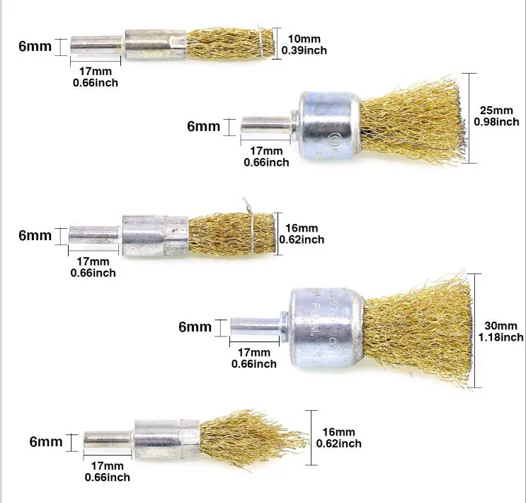 
9pcs Wheel Cup Brush Set with 1/4 Inch Shank for Drill Attachment,Cleaning Rust 