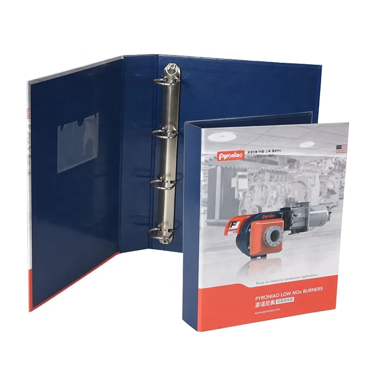 Офисное кольцо A4 D Прочный держатель для файлов с индивидуальным принтом жесткий картон 4 тканевые кольца карманом