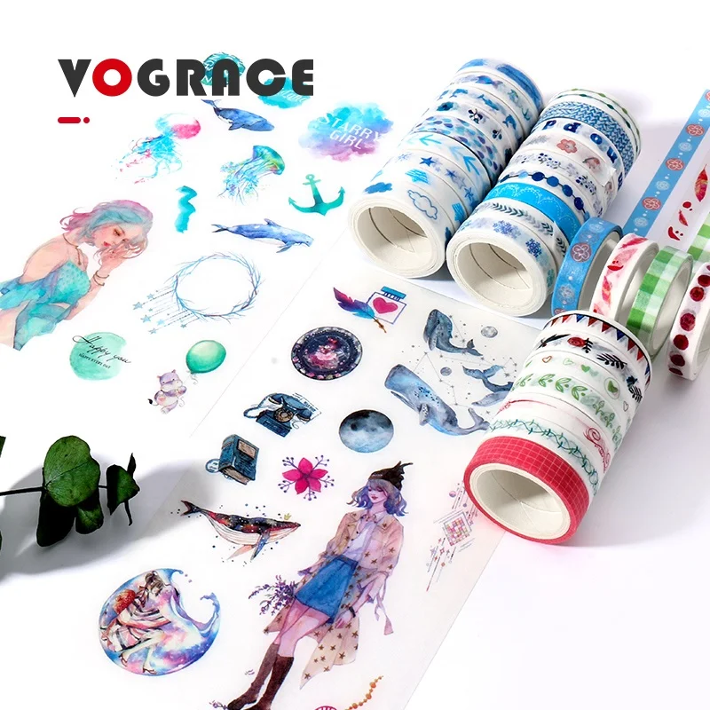 VOGRACE нет минимального размера заказа украшение красочный дизайн ногтей обычай печать лента Washi