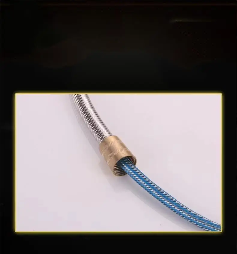 Electroplate Metal Double Lock Shower Hose Pipe For Bathroom