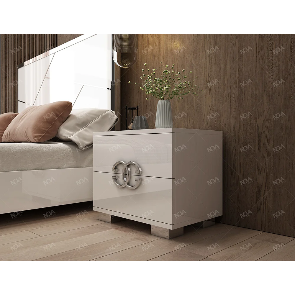 Luxury Royal Adult Bedroom Set King Size Home Hotel High Gloss Bedroom Furniture Set With Nightstand Dresser And Chest