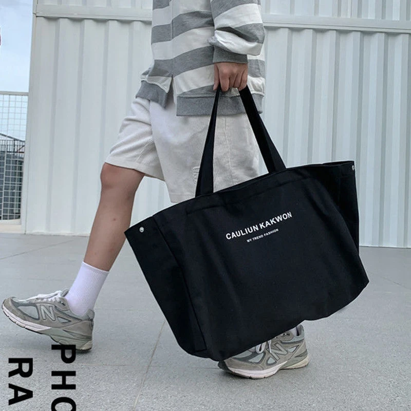Wholesale Small MOQ black large capacity eco-friendly 12OZ thick reusable cotton custom logo print tote bag canvas shopping bag