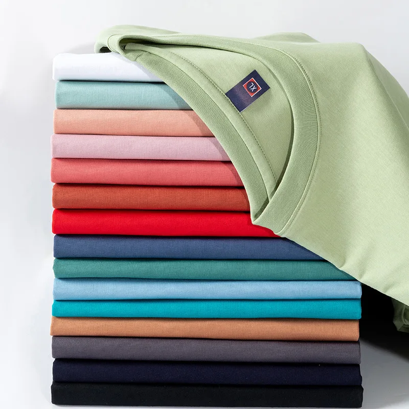 Summer 190gsm Blank Shirt 80 Cotton 20 Polyester Ice Cotton Short Sleeved T-shirt Round Neck Cool Comfortable T-shirt