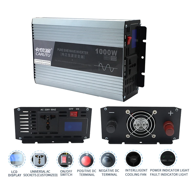 1000 watt Voltage Converter 12VDC to  220 VAC Power Inverter Car Micro Inverter