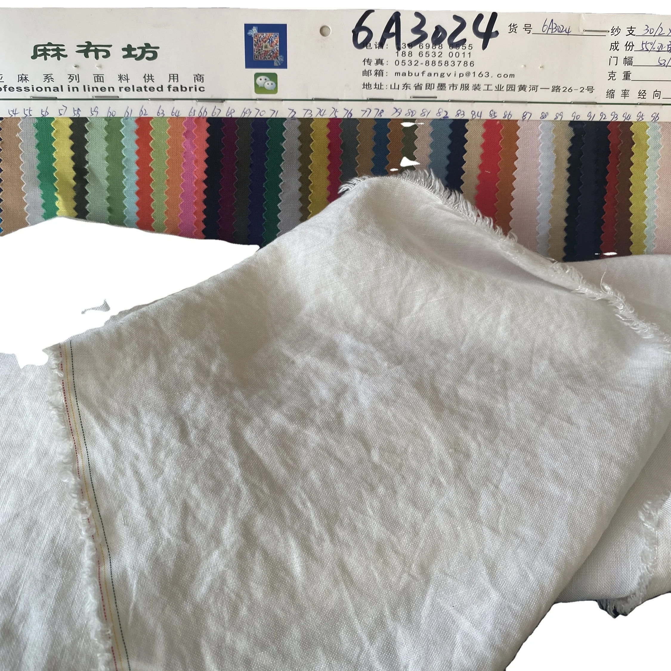 Cost-effective Natural Linen Viscose Fabric for Stock Garment Textiles Wholesale