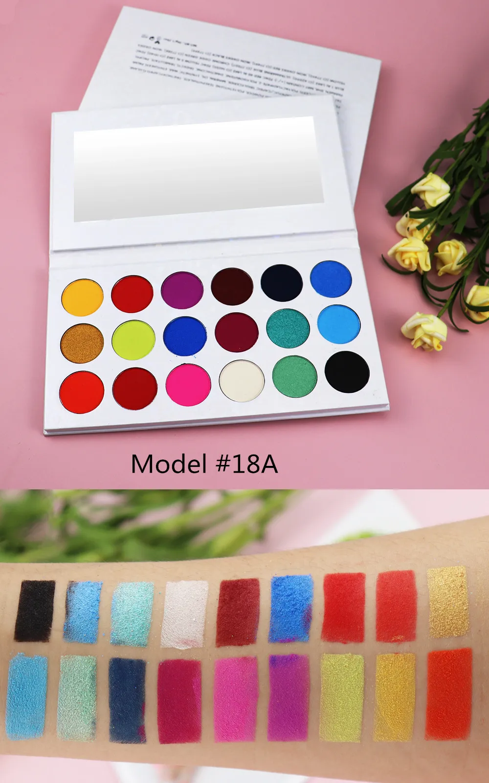 
Wholesale 18 Color High Pigment Eyeshadow Palette Cosmetics Private Label Matte Glitter Makeup Costom Eye Shadow 