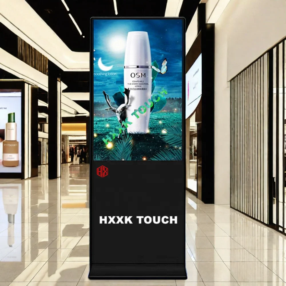 HXXK 4K LCD Advertising Kiosk Interactive Android System Vertical WIFI IPS Touch Screen Floor Stand Digital Signage Displays