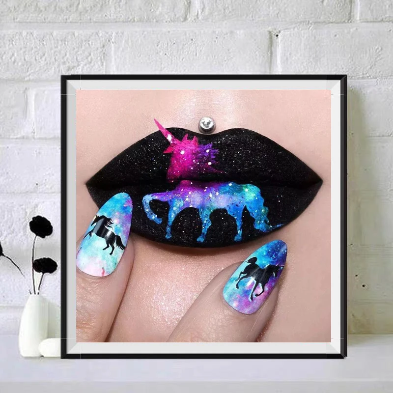 Алмазная 5D картина «сделай сам» Картина на холсте с изображением губ портрет для взрослых ручная работа семейное