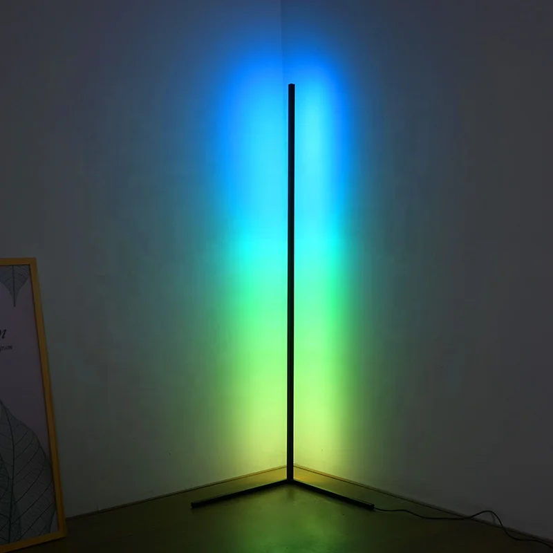  Современная комнатная напольная светодиодная угловая лампа RGB с дистанционным управлением и вертикальным изменением