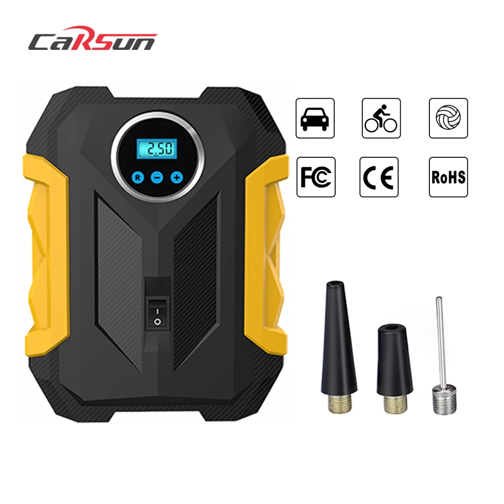 CARSUN 139901 Portable Automatic Digital Display Motorcycle Tire Inflator Bike Accessories With Psi Car Air Pump