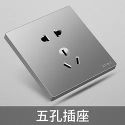 Wall switch socket 86 type concealed installation 16a air conditioning five-hole socket panel gray