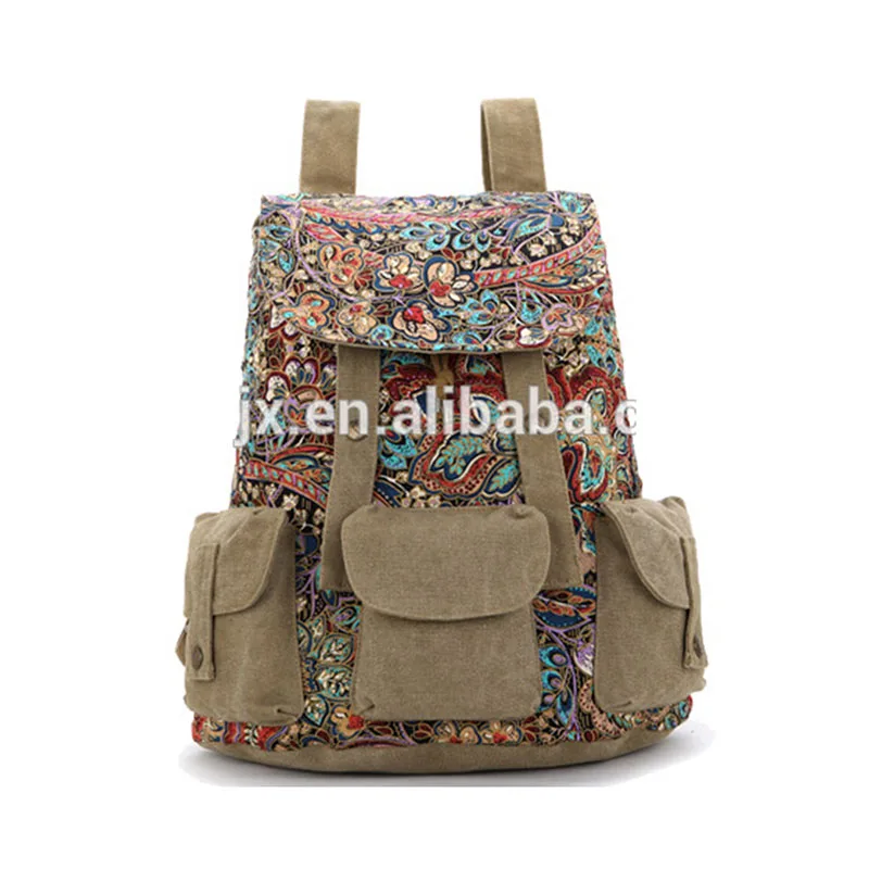 Custom Printed Korean style Rucksack Bag Travel Leisure Student Canvas Vintage Backpacks