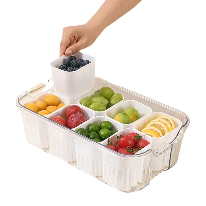 Snackle Box Container, Divided Serving Tray With Lid, Snack Box Container for Veggie, Fruits, Candy, Nuts, Snacks