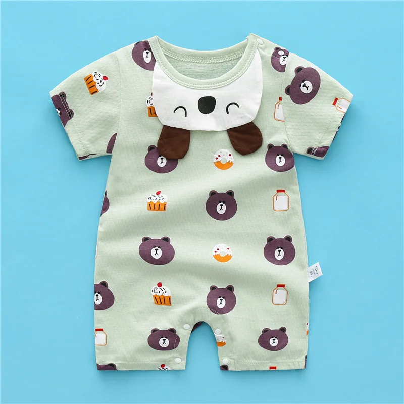 OEM Ins Long Sleeve One Piece Cotton Baby Romper cartoon printed Baby Romper