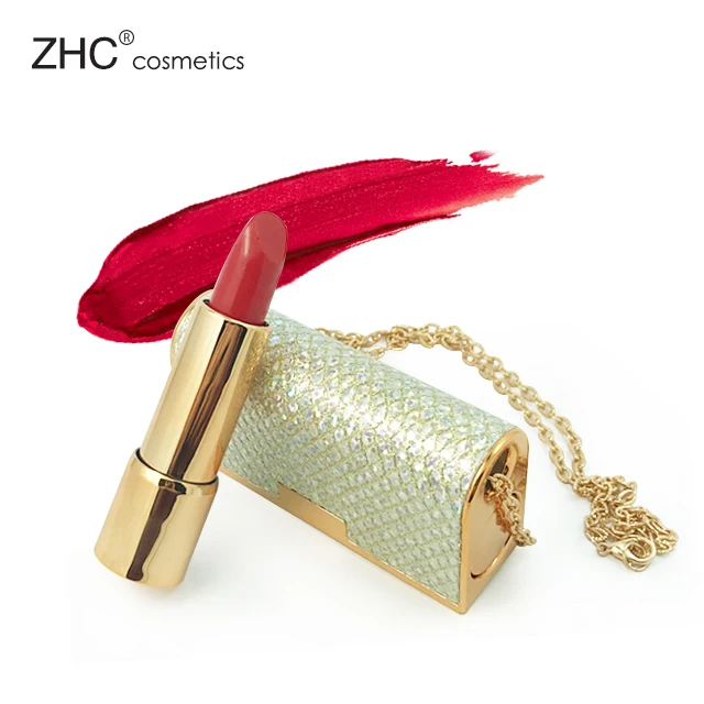 Mineral Fashion Gift Bag with High-grade Diamond Magic Lipstick CC2754 Oem Waterproof Stick Red Matte Lipstick Lipstick Case Set