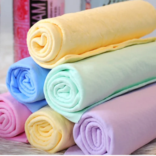 China Factory Large Auto Detailing Cloth Suede Absorbent Quick Drying Car Wash Microfiber Leather PVA Deerskin Cleaning Towel