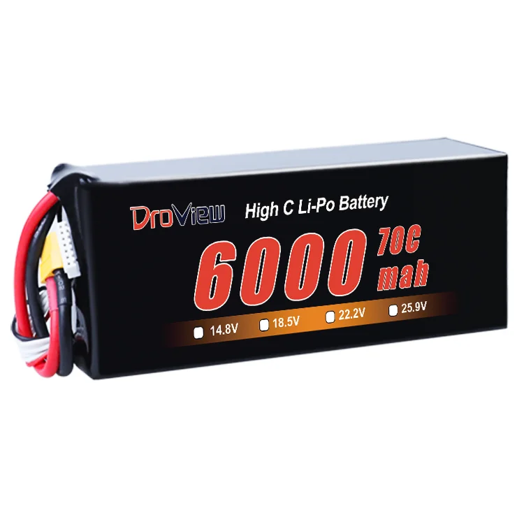 Larger Stock Droview 2S 3S 4S 6S 8S 12S 70C 22.2V Lipo Battery 6000mahLi-polymer Lithium Battery Packs for FPV RC Drone Toys Car