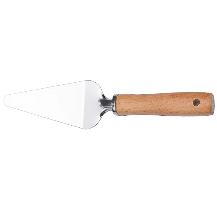 Factory wood handle stainless steel pastry pizza slice cutter cake server non stick pizza shovel