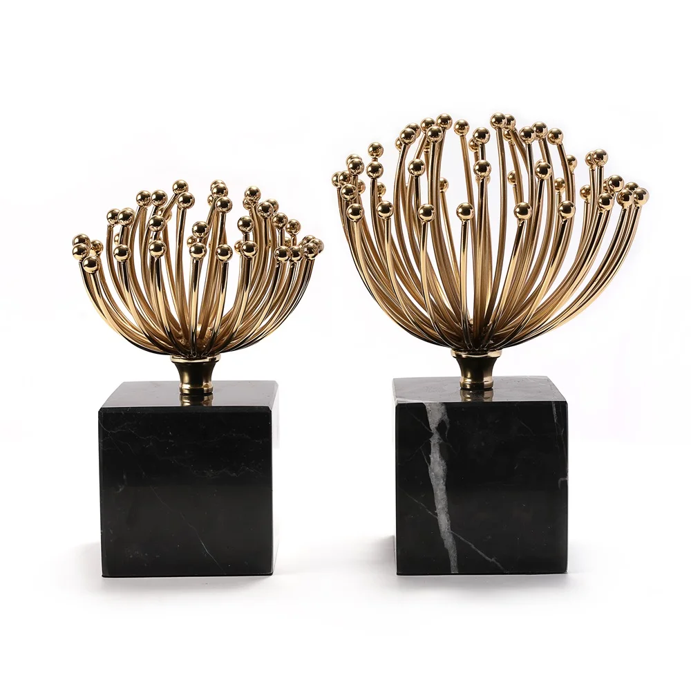 Modern Flower Marble Ornament American Home Decor Euro House Decoration Interior for Living Room Luxury Table Decoration