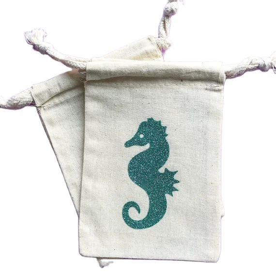 Small Cotton Double Drawstring Bags Reusable Muslin Cloth Gift Candy Favor Bag Jewelry Pouches for Wedding