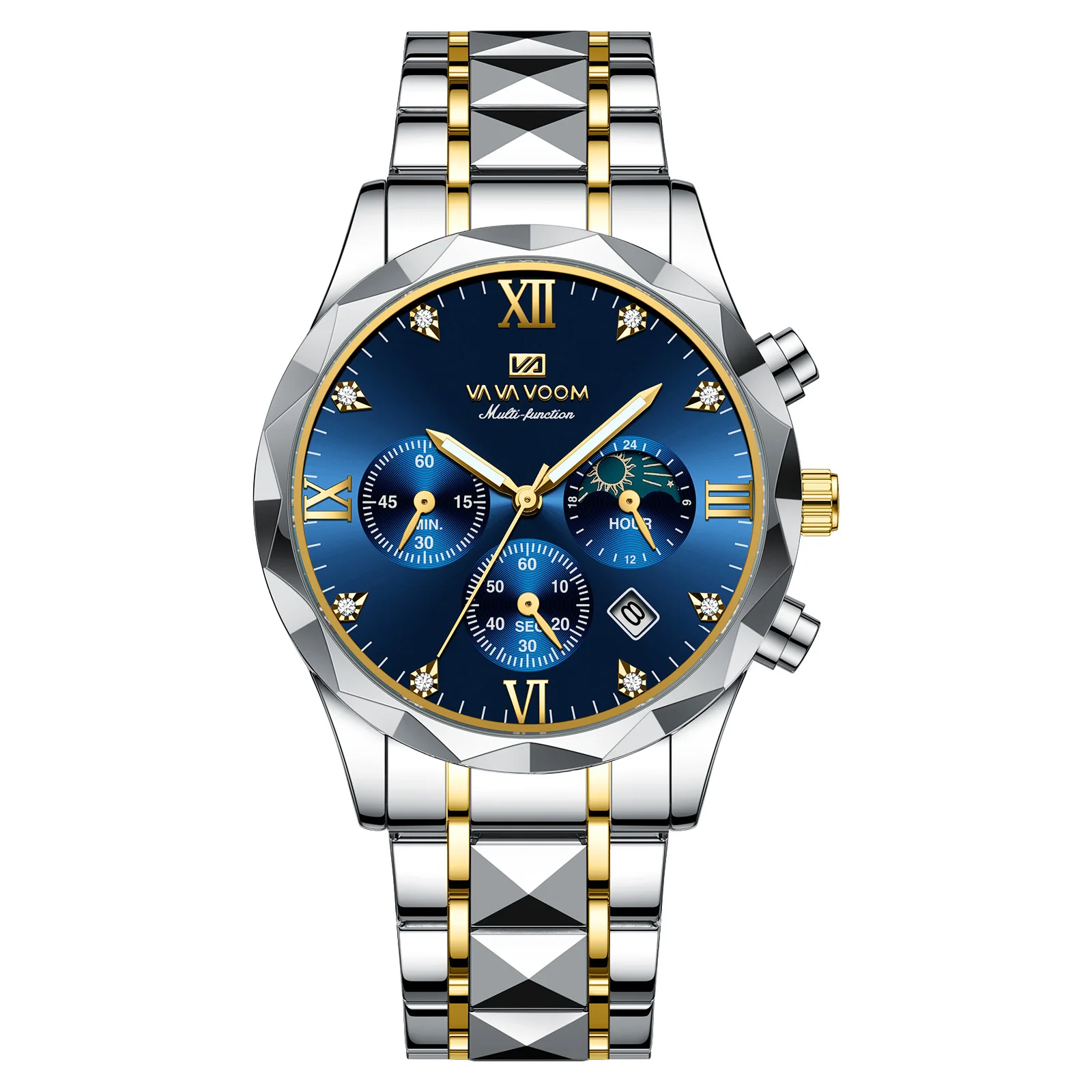 New Arrivals VAVA VOOM 2741 Fashion Luxury Men Watch Stainless Steel Wristwatch Waterproof Luminous Quartz Watches For Men