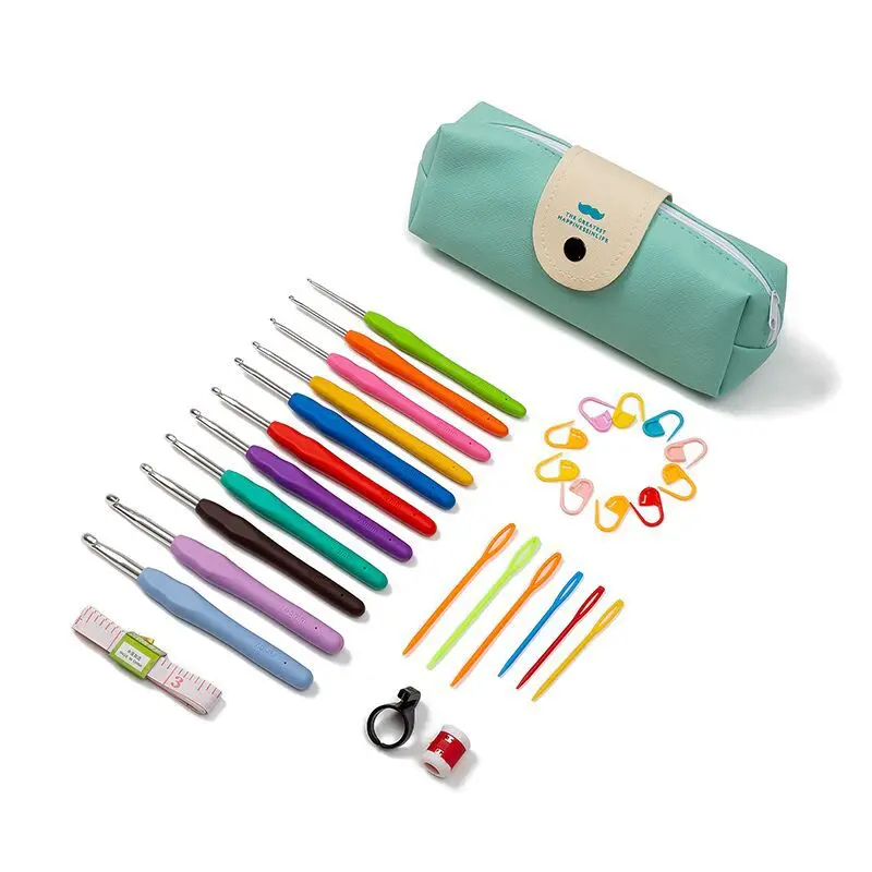 Hot Sale DIY Material Tool Aluminum Crochet Hook Set Knitting Needle kit For Hand Knitting