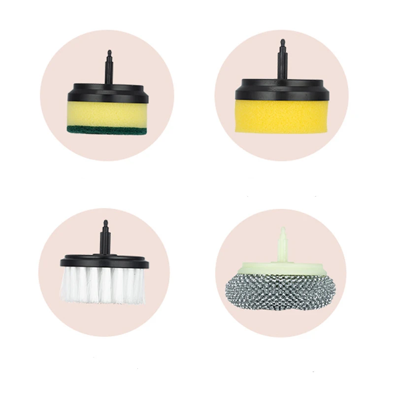 Portable Strong Clean Power Electric Spin Scrubber with 2 Brush Heads Cordless Electric Scrubber for Kitchen Floor Wall Cleaning