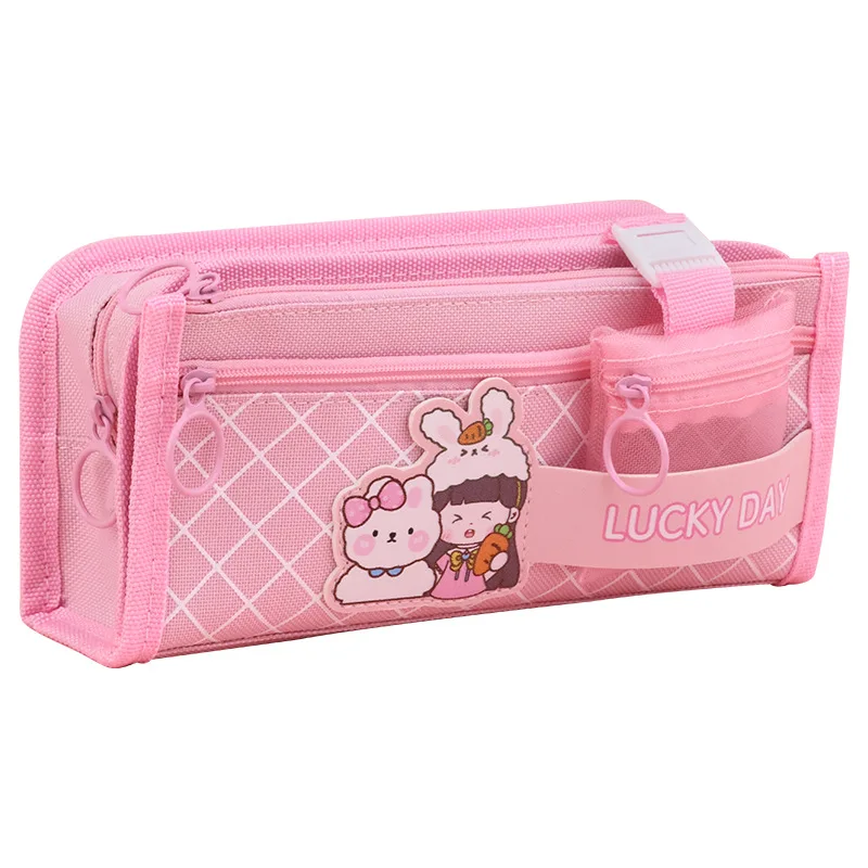 Lucky pen bag Large capacity girl pen bag cute new popular pencil box Japanese schoolgirl primary school storage