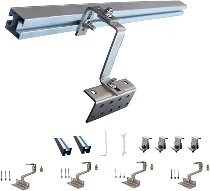 OEM ODM aluminium products Solar Panel Mounting Bracket Kit System for Sloped Pitched Tile Shingle Roof